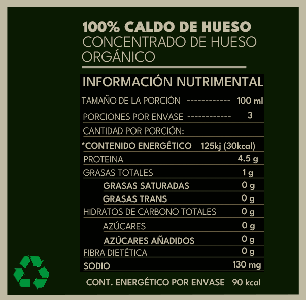 Caldo de Hueso Orgánico de Res 300 Ml. 12 Pzas.